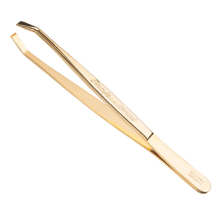 Pollié pinza para depilar profesional dorada 9cm