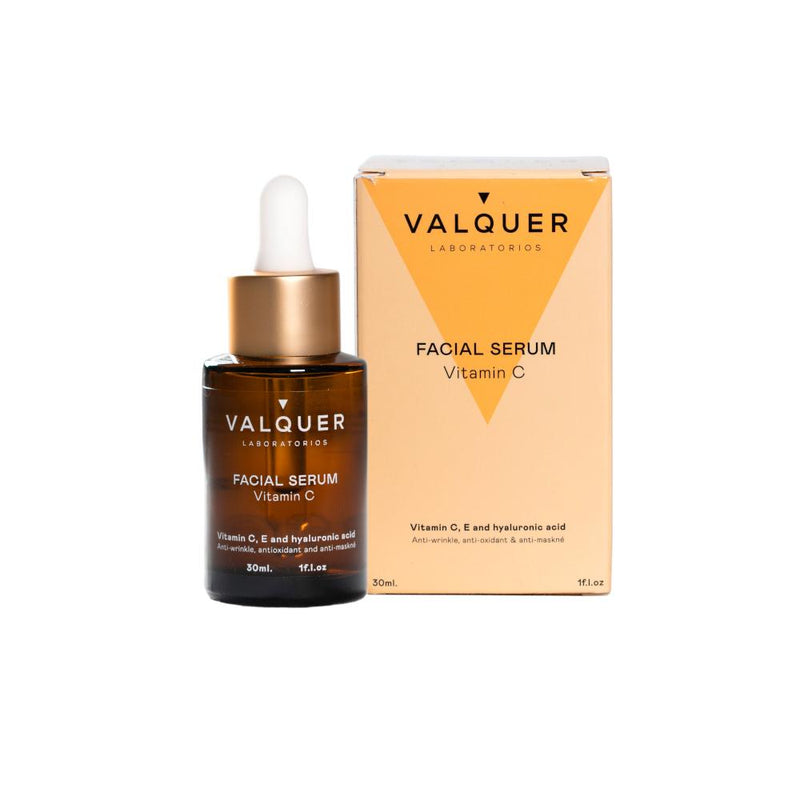 Valquer Laboratorios Serum Facial Vitamina C. Antiarrugas, Anti Acné Y Antioxidante. Con Ácido Hialurónico. Todo Tipo De Pieles Vegano.