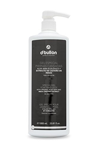 D´Bullón Gel Especial Piernas Cansadas, Aloe Vera. Mejora la Circulación. Efecto refrescante. Propiedades hidratantes, calmantes y antiflamatorias. Vegano. - 1000 Ml
