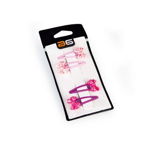 Kit Ganchos Lazos Rosas, 4 Pc