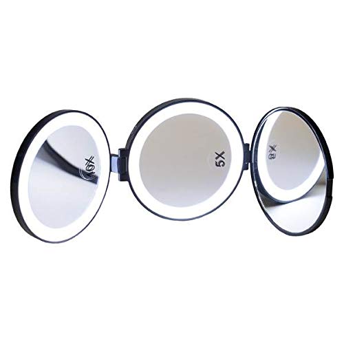 Espejo De Bolso 3 Caras Con Luz Led D´orleac