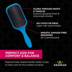 Denman Tangle Tamer Ultra - Cepillo, 90l, color azul