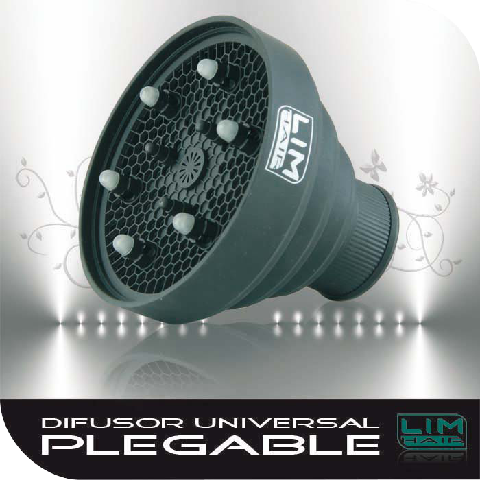 Lim hair Difusor universal plegable de silicona negro