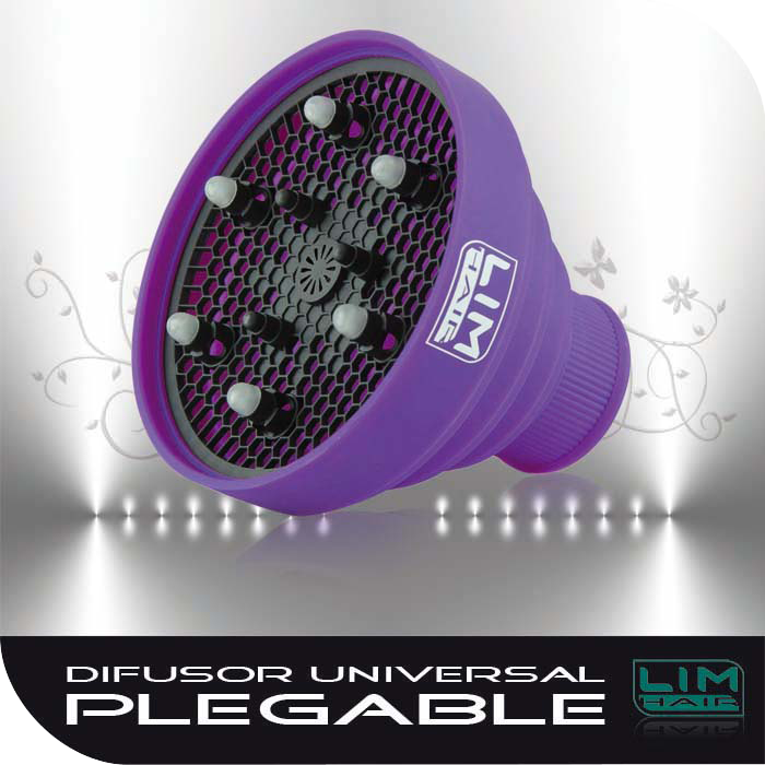 Lim hair Difusor universal plegable de silicona purpura