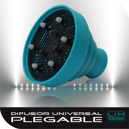 Lim hair Difusor universal plegable de silicona turquesa