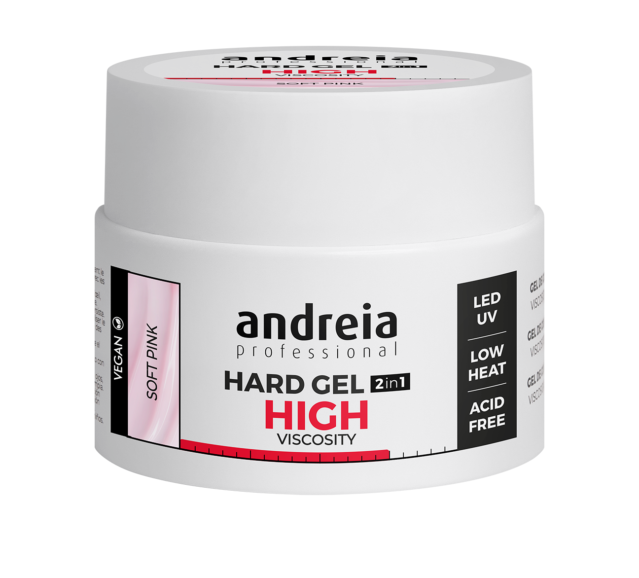 Andreia esmaltes builder gel high viscosity-  viscosidad alta 22 gr. soft pink
