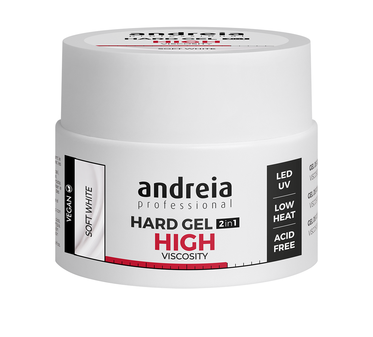 Andreia esmaltes builder gel high viscosity-  viscosidad alta 44 gr. soft white