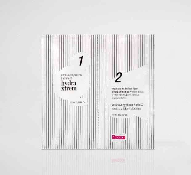 Expositor 30 sachet Hydra xtrem,tratamiento reparador intensivo Glossco