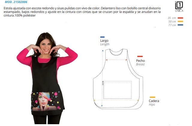 Estola chica-casaca peluquera talla unica