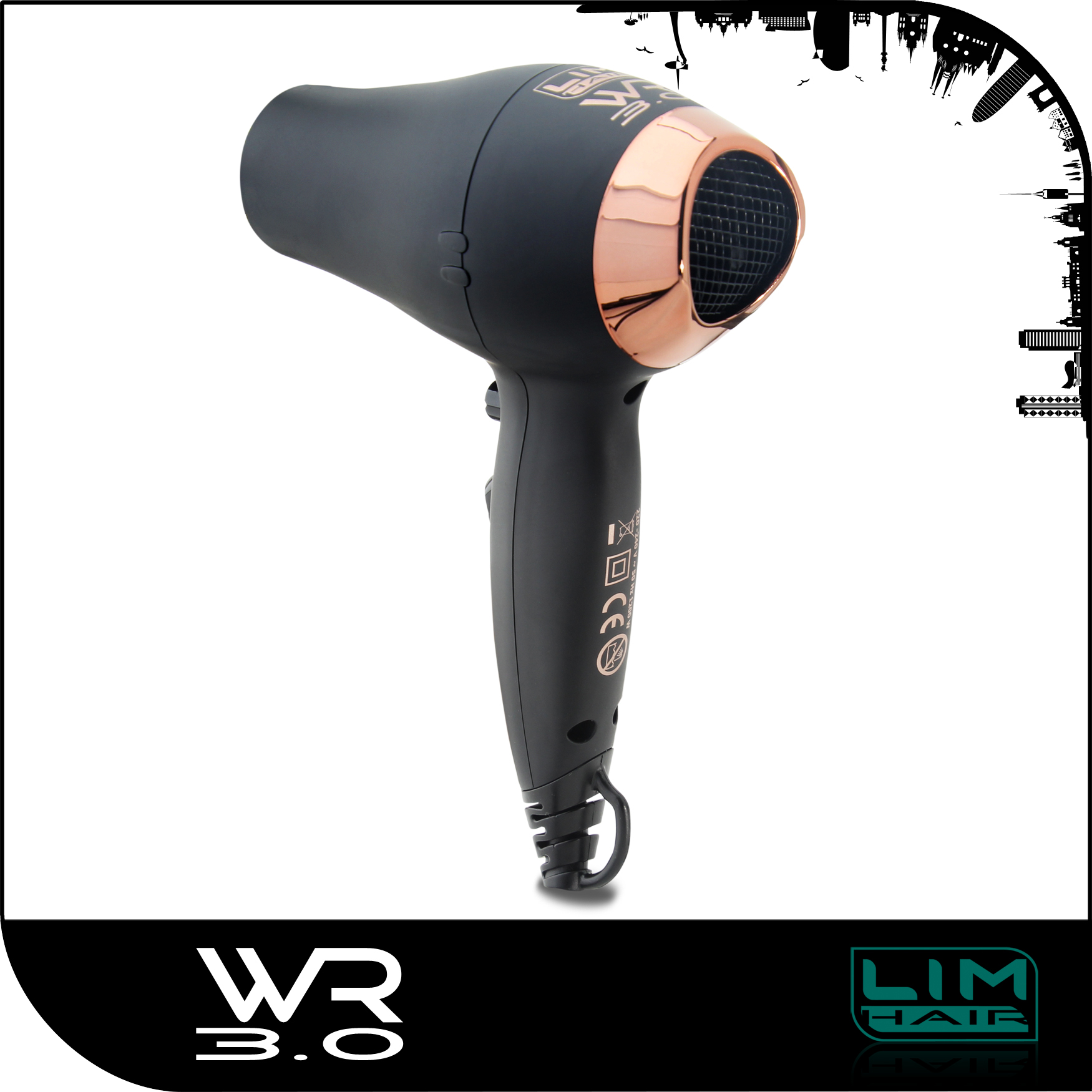 Secador mini de viaje Secador WR 3.0 black/negro