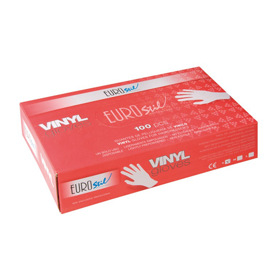 EUROSTIL CAJA 100 GUANTES VINILO MEDIANOS .02587 - Hair shop