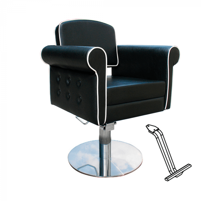 Silla peluqueria style negra eurostil , 3 tipo de pies y opcion de reposapies