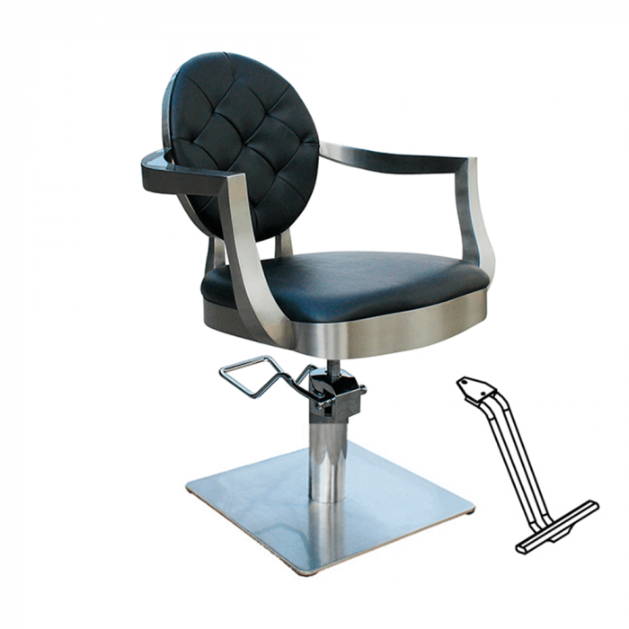 Silla de peluquería chic eurostil con o sin reposapiés y variante de pies