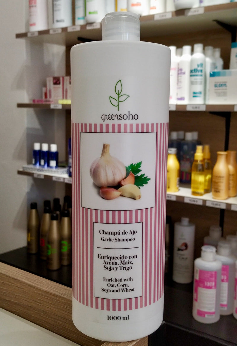 TP-CHAMPÚ DE AJO GREEN SOHO 1L, sin olor a ajo,especial tratamientos - Hair shop