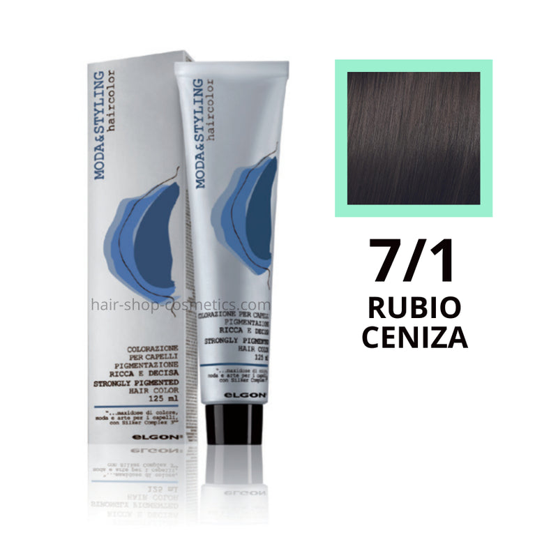 Tinte elgon profesional moda styling, Cenizas 7/1 RUBIO CENIZA 125 ml