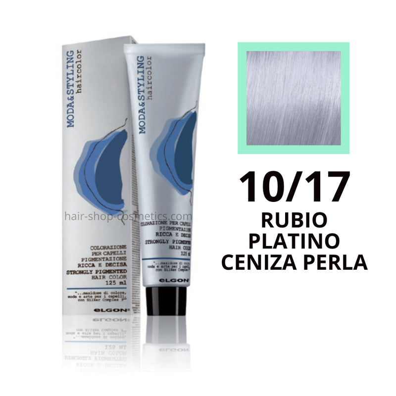 Tinte elgon profesional moda styling,  10/17 RUBIO PLATINO CENIZA PERLA 125 ml