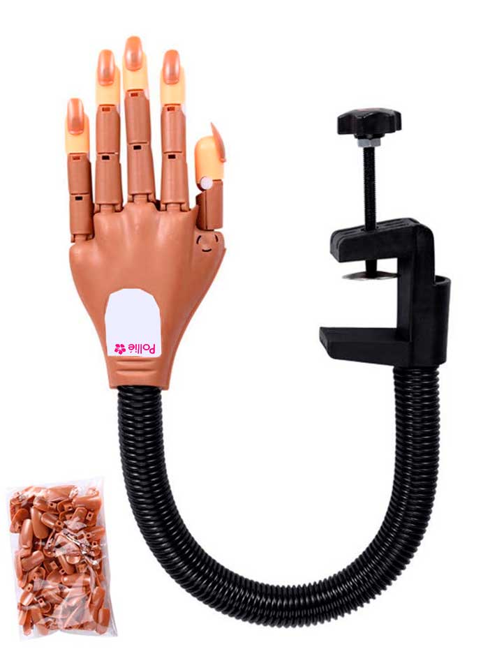 Pollie mano para practicas de uñas dedos articulados