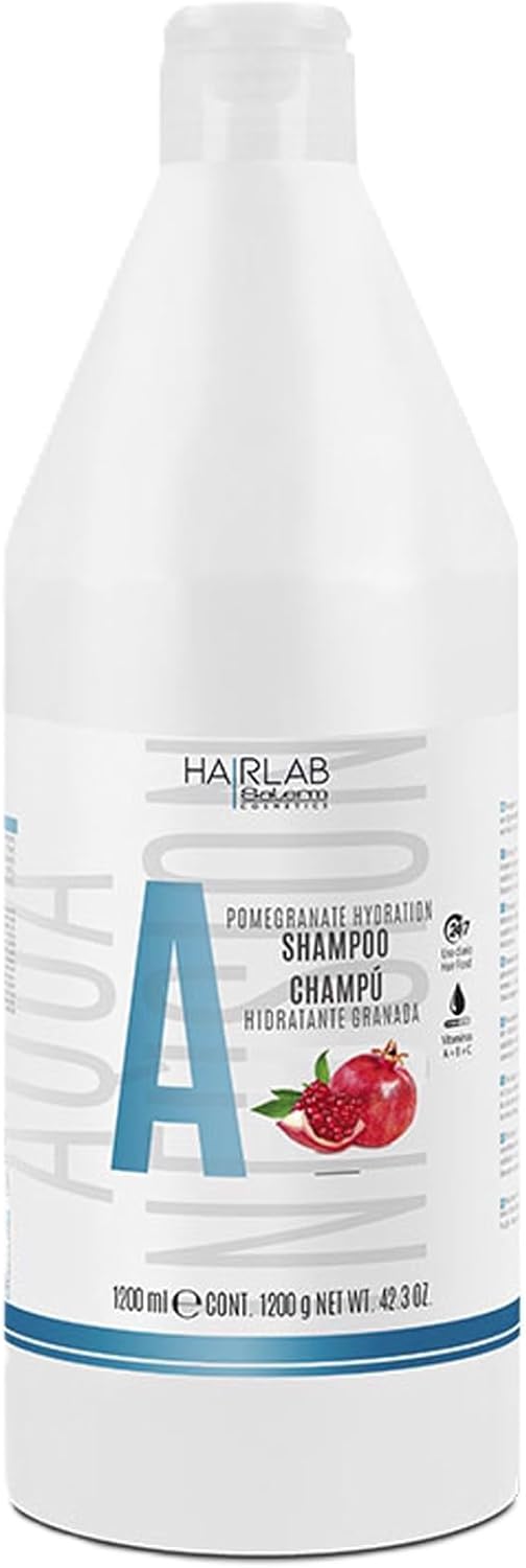 SALERM - Champú Hidratante - Hair Lab Granada - 1200 ml - Limpieza Suave - Apto para Uso Diario - con Vitaminas A, B y C - sin Parabenos - Vegano - Olor a Fresa