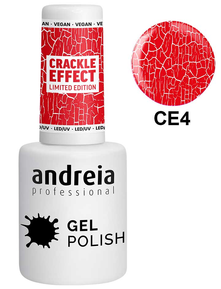 Andreia Gel Polish CRACKLE EFFECT CE4 Esmaltes de Uñas 10,5ml Crackle Effect Rosa vivo