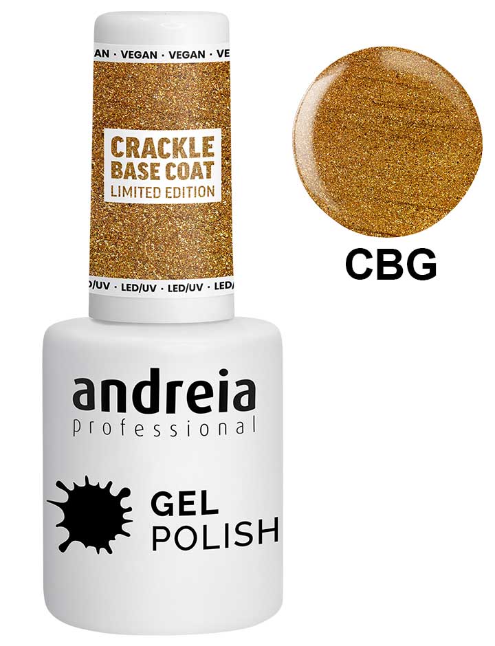 Andreia Gel Polish CRACKLE EFFECT Base Para Uñas 10,5ml Crackle Base Gold