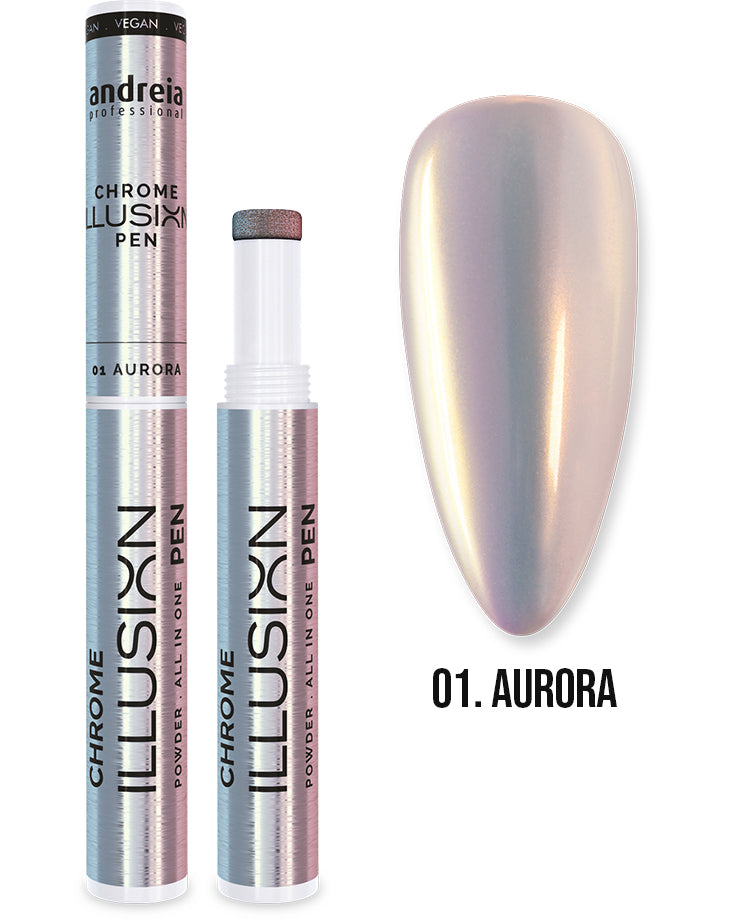 Andreia Chrome Illusion Bolígrafo con Efecto Cromado 0,5GR 01. Aurora