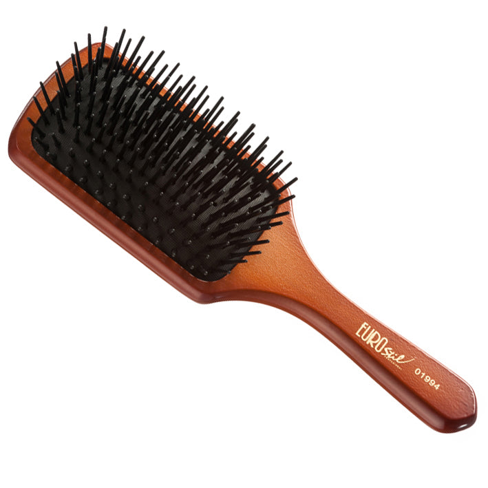 Cepillo fuelle mango madera cepillo tipo raqueta madera, accesorios peluquería - Hair Shop