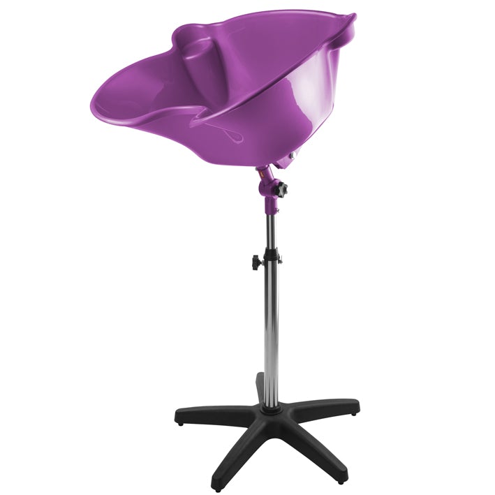 Eurostil Lavacabezas portátil con pie y desagüe incorporado color lila