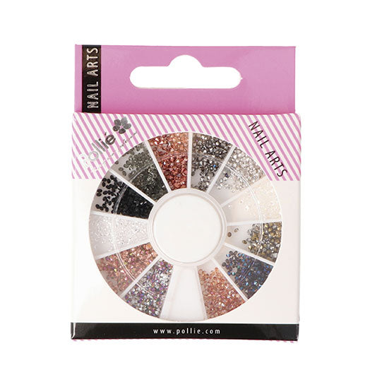 Strass colores nail art rueda Pollie