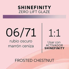 Coloración semipermanente Shinefinity Zero Lift Glaze - Cool Frosted Chestnut 06/71, 60ml