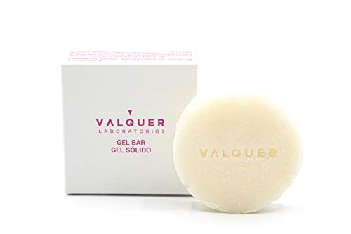 Valquer Laboratorios Gel Corporal Sólido, con Aceite de Rosa Mosqueta. Pieles Sensibles. Repara e Hidrata la Piel, Vegano, Sin Jabón, Sin Plástico, Sin Sulfatos, Ecológico - 50 G