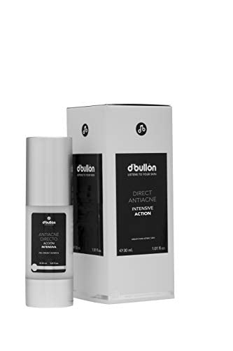 D´ Bullon Serum Facial Concentrado Especial Anti-acné Directo, Acción Intensiva. Vegano. Combate el acne y granos. Con Aloe Vera. Eliminar rápido el acné - 30 ml