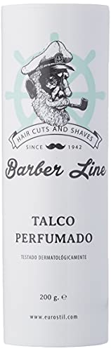 EUROSTIL Barber Line Talco PERFUMADO 200GR Unisex Adulto, Negro, Único