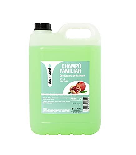 Desmabel Champú Familiar con Esencia de Granada, Champú Garrafa, Champú Profesional Peluquería, Sin Parabenos, Ph 5.5, Uso Diario. Formulación Suave, 5000 Ml