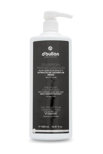 D´Bullón Gel Especial Piernas Cansadas, Aloe Vera. Mejora la Circulación. Efecto refrescante. Propiedades hidratantes, calmantes y antiflamatorias. Vegano. - 1000 Ml