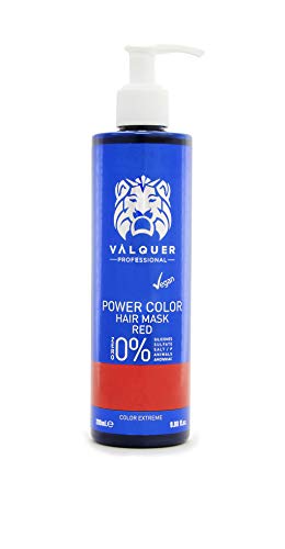 Válquer Professional Mascarilla Power Color cabellos teñidos. Vegano y sin sulfatos (Rojo). Potenciador color pelo- 275 ml