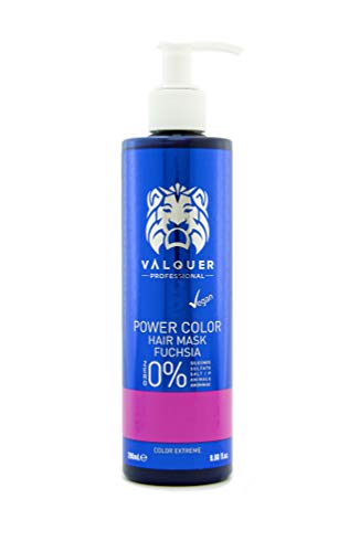 Válquer Professional Mascarilla Power Color cabellos teñidos. Vegano y sin sulfatos (Fucsia). Potenciador color pelo- 275 ml