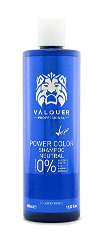 Valquer Profesional Champú Power Color cabellos teñidos. Vegano Y Sin Sulfatos (Neutro). Potenciador color cabello - 400 ml.