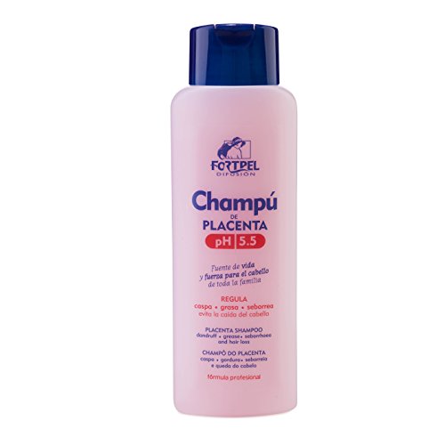 Champú familiar de placenta para tratamiento de caída del cabello, caspa y grasa. Combate seborrea. Cabellos frágiles y quebradizos. Sin parabenos - 500 ml