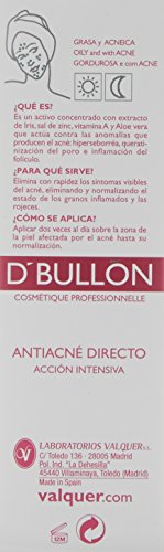 D´ Bullon Serum Facial Concentrado Especial Anti-acné Directo, Acción Intensiva. Vegano. Combate el acne y granos. Con Aloe Vera. Eliminar rápido el acné - 30 ml