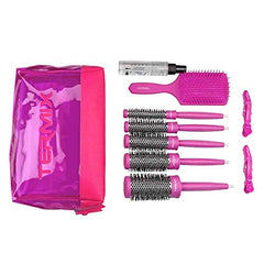 Termix Pack Brushing en 3 Pasos. Incluye 5 Cepillos De Pelo Termix, Sérum Para Las Puntas Abiertas, Cepillo de Pelo Paddle para Desenredar y 2 Pinzas De Pelo. Color Rosa Flúor.