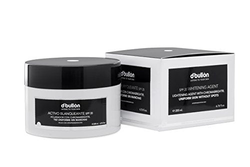 D'Bullón Crema facial con Activo Blanqueante Chromabright y Protección Solar SPF 20. Despigmentante facial. Resultados inmediatos. Crema vegana -200 ml