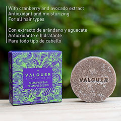 Valquer Laboratorios Champú Sólido Exótico Luxe (Extracto de Arándano y Aguacate), Antioxidante e Hidratante, Sin Jabón Sin Plásticos, Champú Órganico y Natural, 50 G