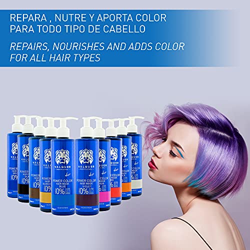 Válquer Professional Mascarilla Power Color cabellos teñidos. Vegano y sin  sulfatos (Violeta). Potenciador color pelo- 275 ml
