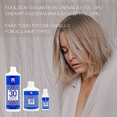 Valquer Profesional Oxigenada Estabilizada en Crema, 30 Volumenes (9%). Coloración capilar permanente. Uso profesional peluquería. Formulación vegana, 500 Ml