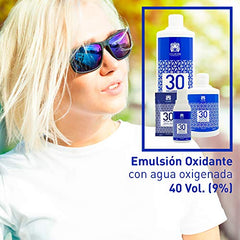 Valquer Profesional Oxigenada Estabilizada en Crema, 30 Volumenes (9%). Coloración capilar permanente. Uso profesional peluquería. Formulación vegana, 500 Ml