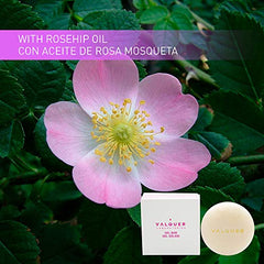 Valquer Laboratorios Gel Corporal Sólido, con Aceite de Rosa Mosqueta. Pieles Sensibles. Repara e Hidrata la Piel, Vegano, Sin Jabón, Sin Plástico, Sin Sulfatos, Ecológico - 50 G