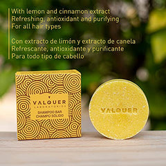 Valquer Laboratorios Champú Sólido Exótico Acid (Extracto de limón y papaya), Purificante, Sin Jabón Sin Plásticos, Vegano, Champú y Natural, 50 Gramos