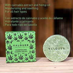 Valquer Laboratorios Champú Sólido con Extracto de Cannabis y Aceite de Cáñamo, Único, 50 G