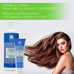 Valquer Profesional Mascarilla Capilar Reparadora Intensiva de Oliva. Reestructurante. Cabellos secos y dañados. Sin sulfatos, sin sal. Vegano. Reparación cabello 1000 ml