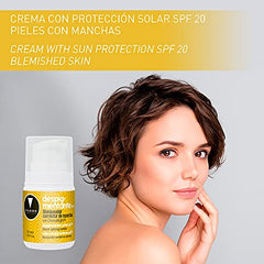 Cuidados Crema facial despigmentante antimachas - blanqueante con protección SPF 20. Reduce manchas piel. Activo de efecto blaqueador. Reduce manchas faciales- 50 ml